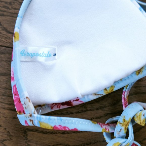 Aeropostale Blue Hibiscus Flower Palm Tree Bikini - Picture 3 of 4